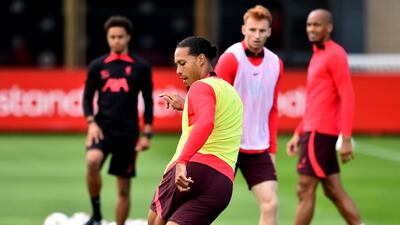 Liverpool defender Virgil van Dijk at the AXA Training Centre.