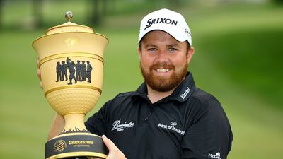 Shane Lowry holds the Gary Player Cup after winning the World Golf Championships - Bridgestone Invitational. Richard Heathcote / Getty Images