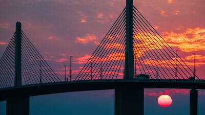 Sunset at Al Hudayriat Island, Abu Dhabi. Victor Besa / The National