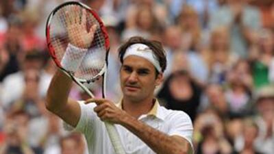 Roger Federer takes on Spain's Guillermo Garcia-Lopez in the second match on Centre Court.