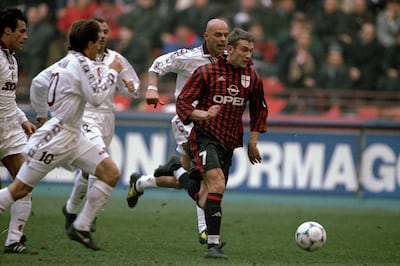 Andriy Shevchenko became the best striker in the world while playing for AC Milan. Allsport
