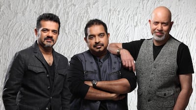 From left, Loy Mendonsa, Shankar Mahadevan and Ehsaan Noorani. Courtesy Flash Entertainment