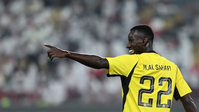 Al Ittihad's Marwan Al Sahafi celebrates after scoring the Saudi side's fourth goal.