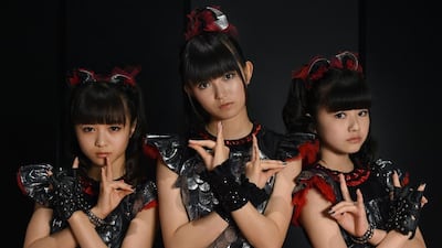 Babymetal members, from left, Moametal, Su-metal and Yuimetal. Tour Yamanaka / AFP