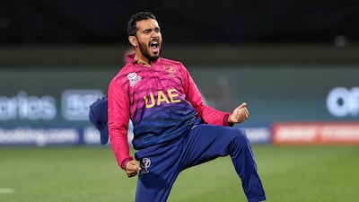 UAE's CP Rizwan during the T20 World Cup 2022 match against the Netherlands at Kardinia Park, Geelong, Australia. AFP