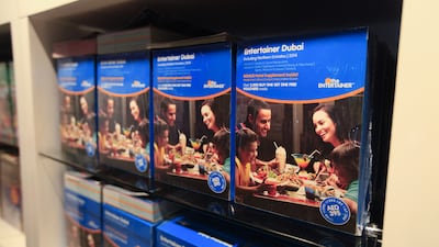 The Entertainer voucher books on sale at Madinat Jumeirah. Sarah Dea / The National