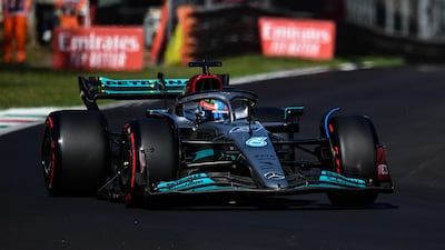 Mercedes' George Russell during the qualifying session. AFP