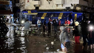 One hour of sudden heavy rain was enough to flood homes and shops in the old city