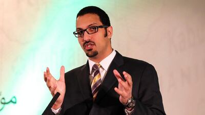 Prince Saud bin Khaled Al Faisal from the Saudi Arabian Investment Authority speaking at the opening day of the Middle East Congress in London on February 25. Stephen Lock for the National