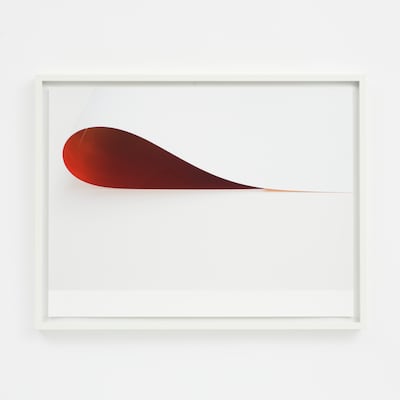 Wolfgang Tillman's Paper drop (reversed) II resembles a drop of blood and has been donated to the auction. Photo: Wolfgang Tillman