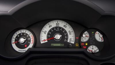 Old-school dashboard on the 2014 FJ Cruiser.