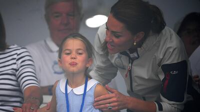 Princess Charlotte and Catherine, Duchess of Cambridge at the inaugural King's Cup regatta hosted by the Duke and Duchess of Cambridge on August 9, 2019 in Cowes, England. Getty Images
