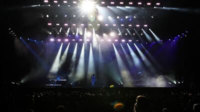 A spectacular lightshow accompanying Khalid's performance. Pawan Singh / The National