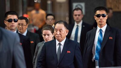 Kim Young Chol, the Vice Chairman of North Korea, leaves the Millennium Hotel on May 30, 2018 in New York. Corey Sipkin / AFP
