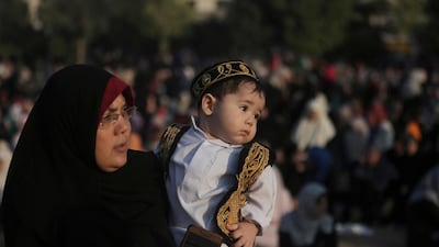 Palestinian attend prayers in Gaza City. AP Photo