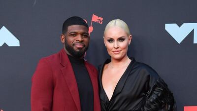 Lindsey Vonn and fiance PK Subban arrive at the MTV Video Music Awards on Monday, August 26. AFP