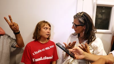 Swedish climate activist Greta Thunberg and UN Special Rapporteur on the Occupied Palestinian Territories Francesca Albanese gather in Tunis to support a humanitarian flotilla bound for Gaza. EPA