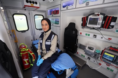 Paramedic Meera Al Ruqaishi. Chris Whiteoak / The National