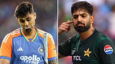 Indian captain Suryakumar Yadav & Haris Rauf. Getty Images