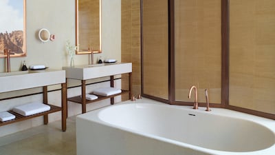 The bathroom in a one-bedroom villa.