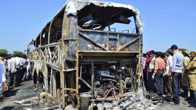 Officials say the bus driver had been driving all night immediately before the crash, and may have fallen asleep at the wheel. Reuters