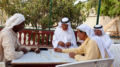Men play dominos in the Heritage Area of Sharjah on April 25, 2012. Christopher Pike / The National