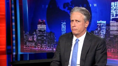 Jon Stewart on The Daily Show. Courtesy Comedy Central