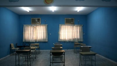 An empty classroom at Al Jemaiyah School. Nicole Hill / The National