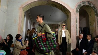 A model presents a creation at the Burberry Spring/Summer 2018 show at London Fashion Week. Mary Turner / Reuters