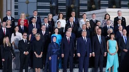 This handout picture taken and released by Turkish Presidential Press Office on July 7, 2026 shows heads of stade and government posing during a reception during the 36th NATO Heads of State and Government Summit at the Presidential Complex in Ankara. (Photo by Murat Cetinmuhurdar / TURKISH PRESIDENTIAL PRESS SERVICE / AFP) / RESTRICTED TO EDITORIAL USE - MANDATORY CREDIT "AFP PHOTO / TURKISH PRESIDENTIAL PRESS OFFICE " - HANDOUT - NO MARKETING NO ADVERTISING CAMPAIGNS - DISTRIBUTED AS A SERVICE TO CLIENTS
