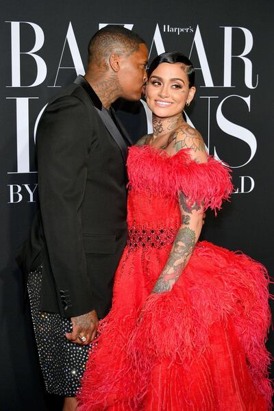 YG and Kehlani attend the 2019 'Harper's Bazaar' Icons party. AFP