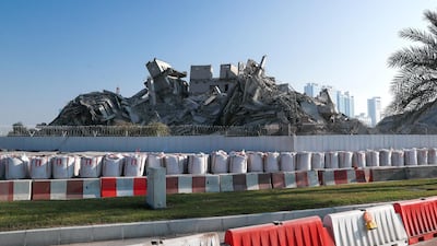 Not much remains of the tower block. Redevelopment of the Mina Zayed area now starts in earnest.