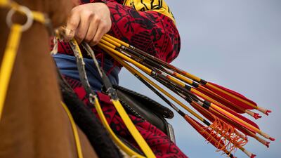 Carbon fibre arrows, designed so riders can feel the rotation of the arrow and achieve more accurate setting and shooting