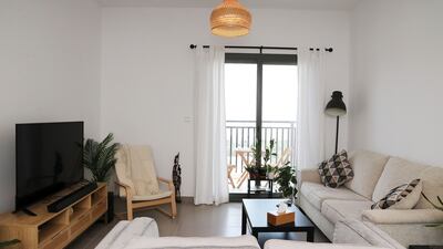 The sitting room of Mr Hussein's apartment.