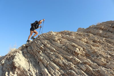 Caroline Leon training in the RAK Mountains. Courtesy Caroline Leon