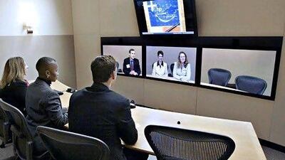 In many companies, video conferences have replaced the need for in-person meetings. Porter Novelli / Via Bloomberg News