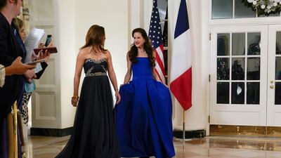 Ashley Biden, daughter of US President Joe Biden, and friend Elysia Bevan arrive. AP Photo