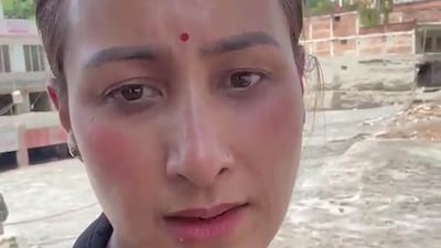 Nepali citizen Rajani Thapa is travelling with aid workers to places with no road access to deliver food, medical supplies and sanitary pads. Photo: Rajani Thapa