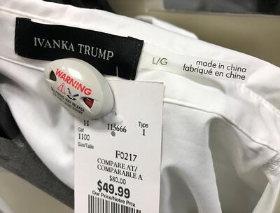 A marked-down shirt by Ivanka Trump at a bargain store in Canada. Reuters