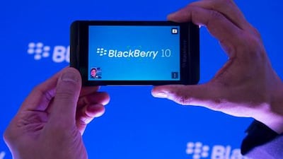 The fully touchscreen Z10 will cost Dh2,599, although data packages will reduce the price for du and Etisalat customers. Nathan Denette / Associated Press