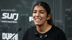 PFL fighter Zamzam Al Hammadi ahead of her fight against Abeer Mansour Anwar Hassan. Chris Whiteoak / The National