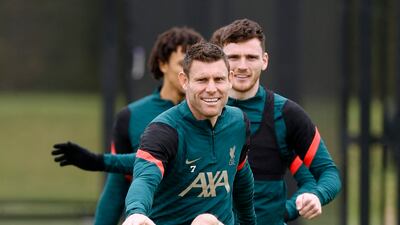 James Milner during training. Reuters