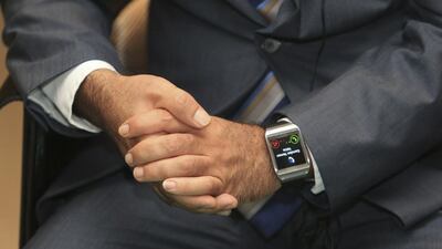 Samsung last year released an initial version of the Gear, above, running on Android. Sarah Dea / The National