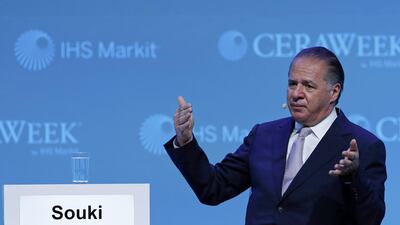 Charif Souki, co-founder and chairman of the board for Tellurian Inc., speaks during the 2019 CERAWeek by IHS Markit conference in Houston, Texas, U.S., on Wednesday, March 13, 2019. The program provides comprehensive insight into the global and regional energy future by addressing key issues from markets and geopolitics to technology, project costs, energy and the environment, finance, operational excellence and cyber risks. Photographer: Aaron M. Sprecher/Bloomberg