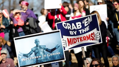 People participate in the Second Annual Women's March in Washington DC. Aaron Bernstein/ Reuters