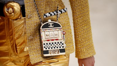 The show even gave a nod to Monte Carlo's famous casino, with a bag shaped like a slot machine. Photo: EPA