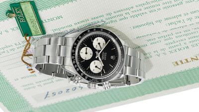 A Rolex Daytona. Re-sellers are coming out in droves as gold climbed for a sixth straight session to settle at $1,423.44 an ounce in the spot market in New York Tuesday. Courtesy Sotheby's