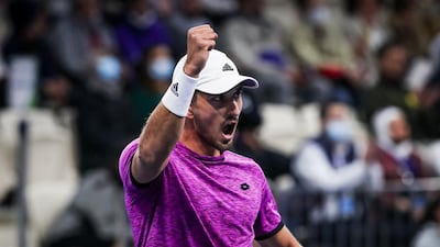 Hady Habib won the Arab Elite Tournament, where he was presented with the trophy by Tunisian star Ons Jabuer. Photo: Hady Habib