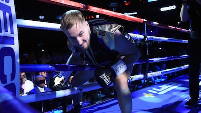 Otto Wallin makes his entrance to the ring for his heavyweight fight against Tyson Fury at T-Mobile Arena on September 14, 2019 in Las Vegas, Nevada. AFP