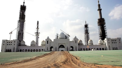 Sheikh Zayed Grand Mosque under construction in December 2005. Getty Images